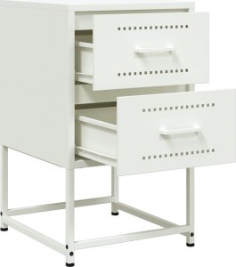 vidaXL Szafki nocne, 2 szt., białe, 36x39x60,5 cm, stal 9