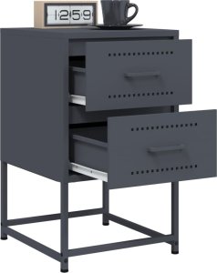 vidaXL Szafki nocne, 2 szt., antracytowe, 36x39x60,5 cm, stal 4