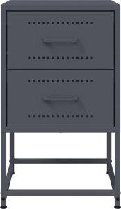 vidaXL Szafki nocne, 2 szt., antracytowe, 36x39x60,5 cm, stal 5