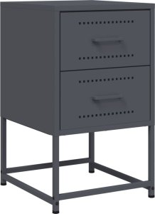 vidaXL Szafki nocne, 2 szt., antracytowe, 36x39x60,5 cm, stal 6