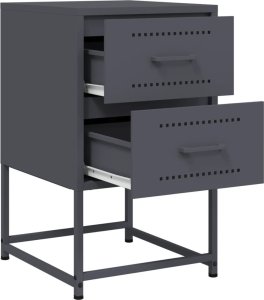 vidaXL Szafki nocne, 2 szt., antracytowe, 36x39x60,5 cm, stal 9