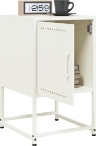 vidaXL Szafka nocna, biała, 36x39x60,5 cm, stal 5