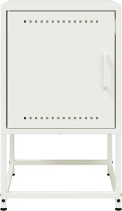 vidaXL Szafka nocna, biała, 36x39x60,5 cm, stal 6