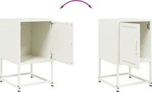 vidaXL Szafka nocna, biała, 36x39x60,5 cm, stal 9