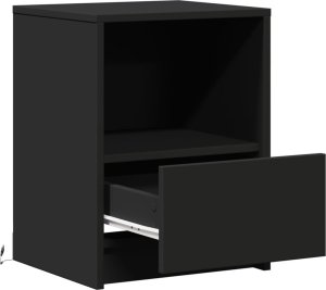 vidaXL Szafki nocne z LED, 2 szt., czarne, materiał drewnopochodny 12