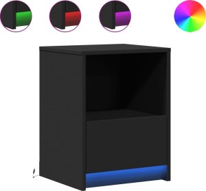 vidaXL Szafki nocne z LED, 2 szt., czarne, materiał drewnopochodny 2