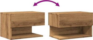 vidaXL Ścienna szafka nocna, dąb artisian 9