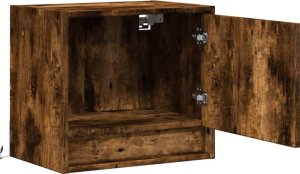 vidaXL Wiszące szafki nocne z LED, 2 szt., przydymiony dąb 7