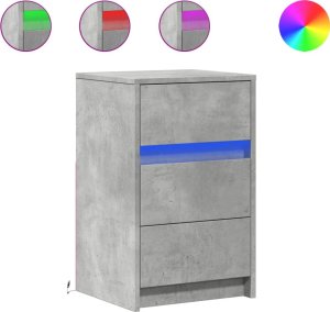 vidaXL Szafka nocna z LED, szarość betonu 2