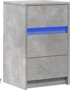 vidaXL Szafka nocna z LED, szarość betonu 3