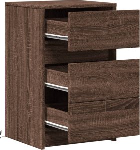 vidaXL Szafka nocna z LED, kolor brązowy dąb 12