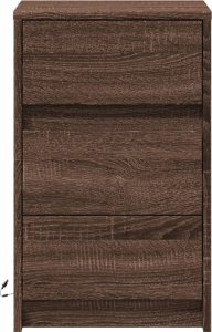 vidaXL Szafka nocna z LED, kolor brązowy dąb 6