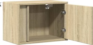 vidaXL Wiszące szafki nocne z LED, 2 szt., dąb sonoma 7