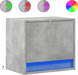 vidaXL Wiszące szafki nocne z LED, 2 szt., szarość betonu 2