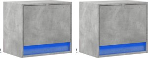 vidaXL Wiszące szafki nocne z LED, 2 szt., szarość betonu 3