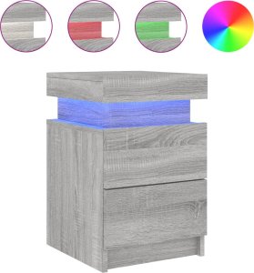 vidaXL Szafka nocna z oświetleniem LED, szary dąb sonoma, 35x39x55 cm 2