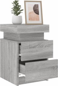 vidaXL Szafka nocna z oświetleniem LED, szary dąb sonoma, 35x39x55 cm 5