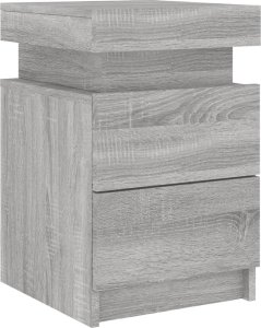 vidaXL Szafka nocna z oświetleniem LED, szary dąb sonoma, 35x39x55 cm 6