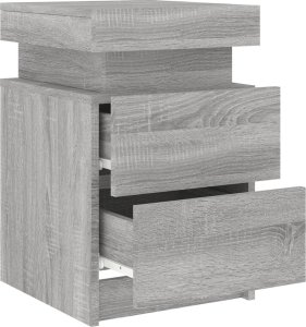 vidaXL Szafka nocna z oświetleniem LED, szary dąb sonoma, 35x39x55 cm 7