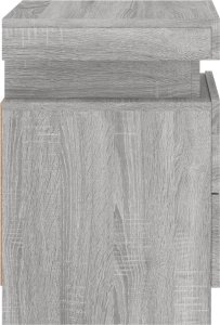 vidaXL Szafka nocna z oświetleniem LED, szary dąb sonoma, 35x39x55 cm 9