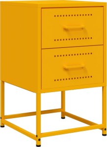 vidaXL Szafki nocne, 2 szt., musztardowe, 36x39x60,5 cm, stal 5