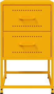 vidaXL Szafki nocne, 2 szt., musztardowe, 36x39x60,5 cm, stal 6