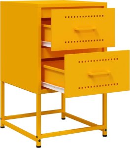 vidaXL Szafki nocne, 2 szt., musztardowe, 36x39x60,5 cm, stal 9