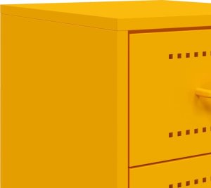 vidaXL Szafki nocne, 2 szt., musztardowe, 36x39x60,5 cm, stal 10