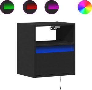 vidaXL Wiszące szafki nocne z LED, 2 szt., czarne 2