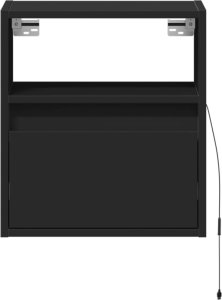 vidaXL Wiszące szafki nocne z LED, 2 szt., czarne 6