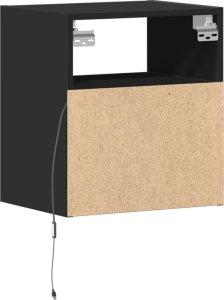 vidaXL Wiszące szafki nocne z LED, 2 szt., czarne 8