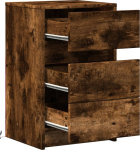 vidaXL Szafka nocna z LED, przydymiony dąb 12