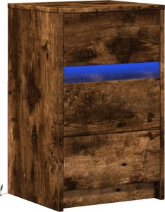 vidaXL Szafka nocna z LED, przydymiony dąb 3