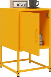 vidaXL Szafki nocne, 2 szt., musztardowe, 36x39x60,5 cm, stal 4