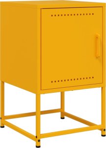 vidaXL Szafki nocne, 2 szt., musztardowe, 36x39x60,5 cm, stal 6