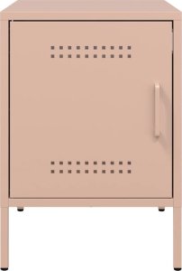 vidaXL Szafka nocna, różowa, 36x39x50,5 cm, stal 6