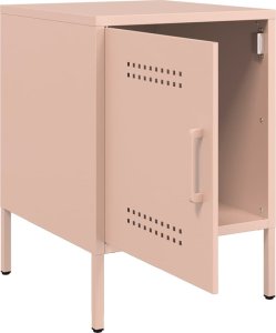 vidaXL Szafka nocna, różowa, 36x39x50,5 cm, stal 9