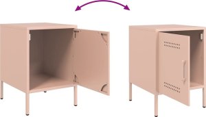 vidaXL Szafka nocna, różowa, 36x39x50,5 cm, stal 10