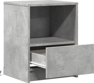 vidaXL Szafki nocne z podświetleniem LED, 2 szt., szarość betonu 12