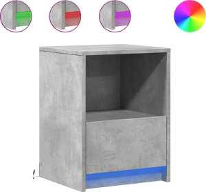 vidaXL Szafki nocne z podświetleniem LED, 2 szt., szarość betonu 2