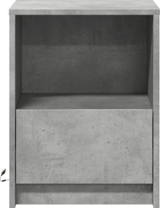 vidaXL Szafki nocne z podświetleniem LED, 2 szt., szarość betonu 6