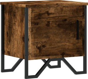 vidaXL Szafka nocna, przydymiony dąb, 40x30x40 cm 2
