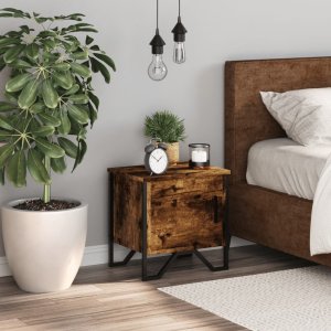 vidaXL Szafka nocna, przydymiony dąb, 40x30x40 cm 3