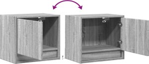 vidaXL Wiszące szafki nocne z LED, 2 szt., szary dąb sonoma 10