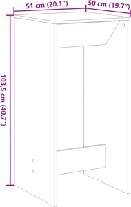 vidaXL Stolik barowy, dąb artisian, 51x50x103,5 cm 9