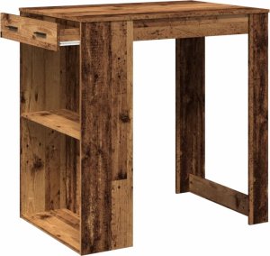 vidaXL Stolik barowy, stare drewno, 102x70x103,5 cm 4