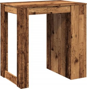 vidaXL Stolik barowy, stare drewno, 102x70x103,5 cm 7