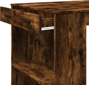 vidaXL Stolik barowy, przydymiony dąb, 102x70x103,5 cm 8