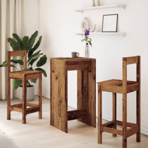 vidaXL Stolik barowy, stare drewno, 51x50x103,5cm 3
