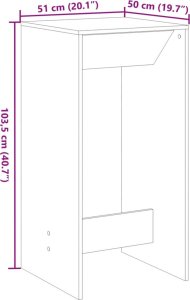 vidaXL Stolik barowy, stare drewno, 51x50x103,5cm 9